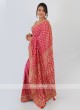 Pink Color Bandhani Chiffon Saree